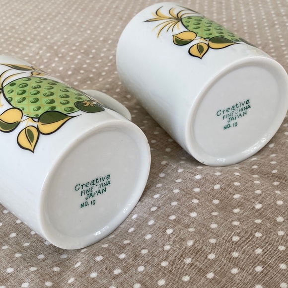 Creative Fine China Japanese Vintage Mugs Japan # 10 Cups Pineapple Strawberry - Picture 10 of 16